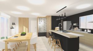 Projet de rénovation et décoration d'intérieur dans la cuisine, salle à manger par Home design by line