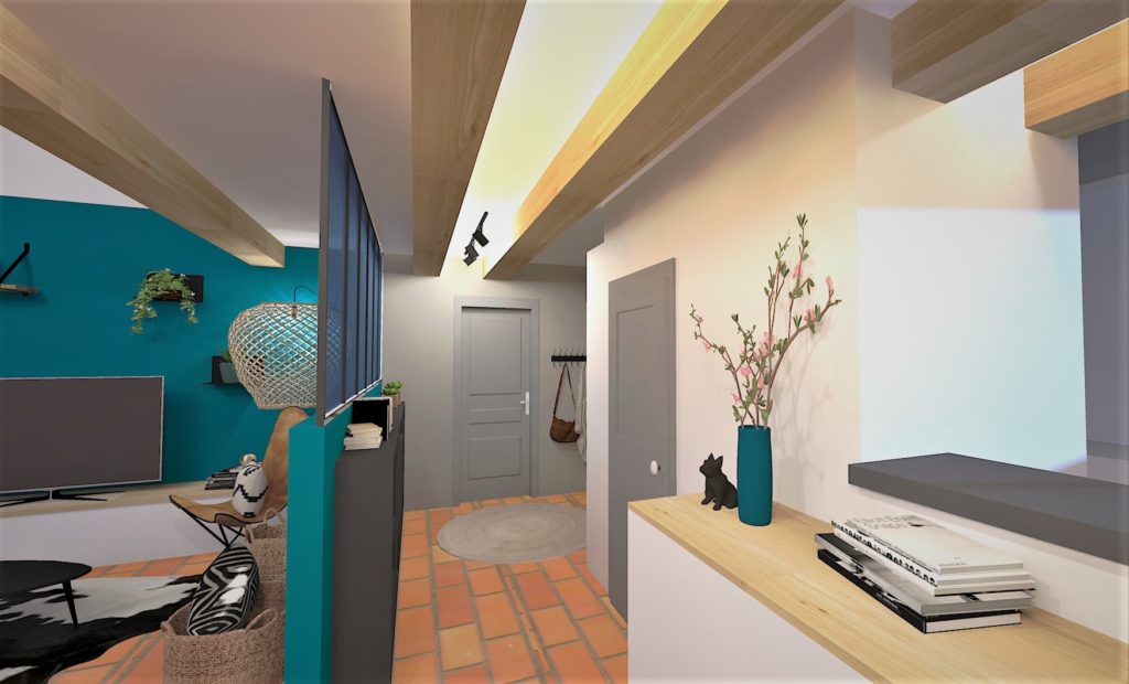 projet d'aménagement et décoration d'intérieur dans un style bohème chic réalisé par la décoratrice d'intérieur home design by line montpellier